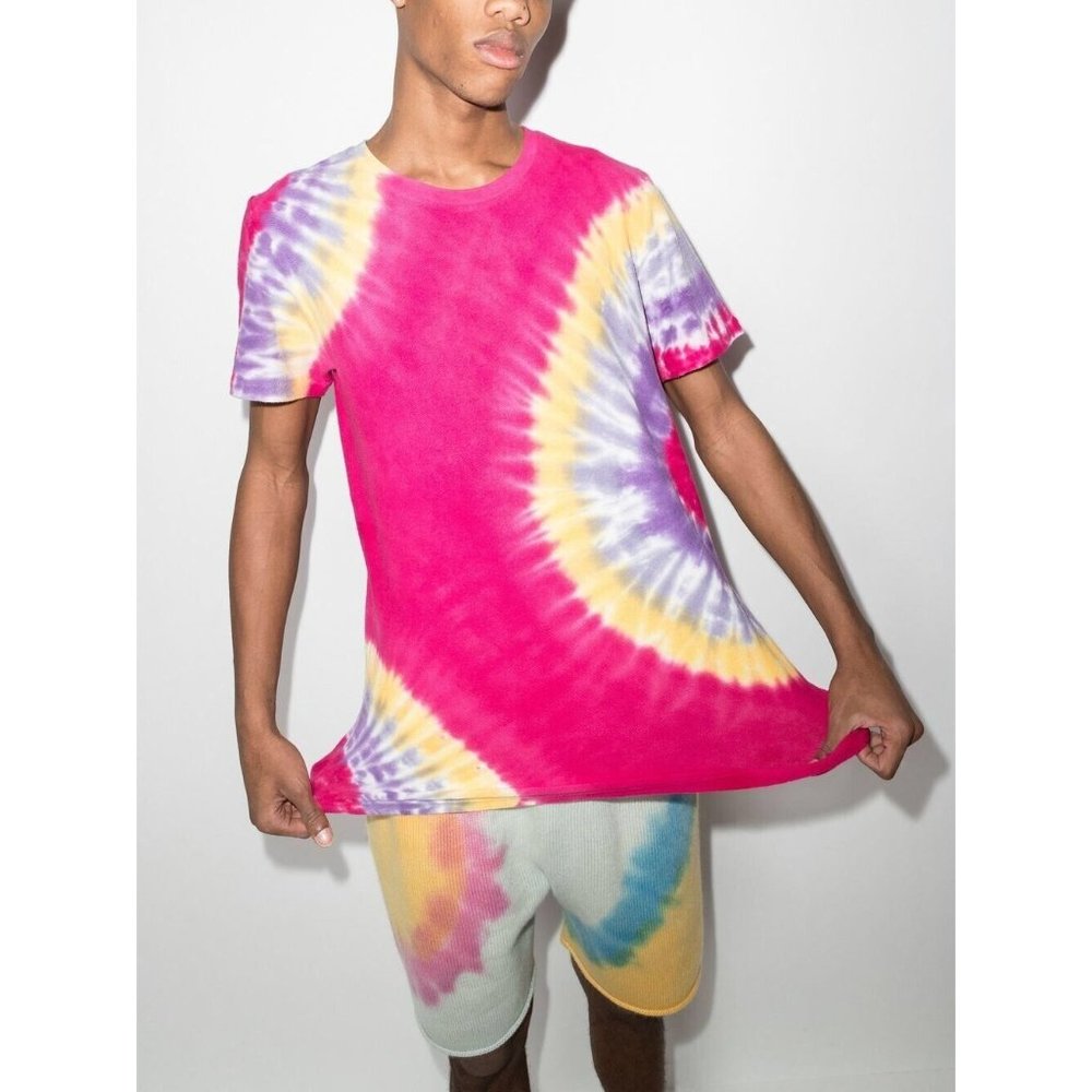 The Elder Statesman Amoeba Short Sleeve Top Electric Pink